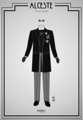 Quinto dibujo del diseño de vestuario de la obra de teatro "Alceste" de 2018