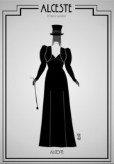 Primer dibujo del diseño de vestuario de la obra de teatro "Alceste" de 2018