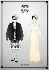 Primer dibujo del diseño de vestuario de la obra de teatro "Lady Dee/Billy Holiday" de 2017