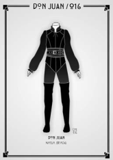 Primer dibujo del diseño de vestuario de la obra de teatro "Don Juan Tenorio" de 2016
