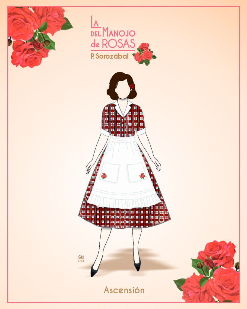 Primer dibujo del diseño de vestuario de la zarzuela "La del manojo de rosas" de 2023