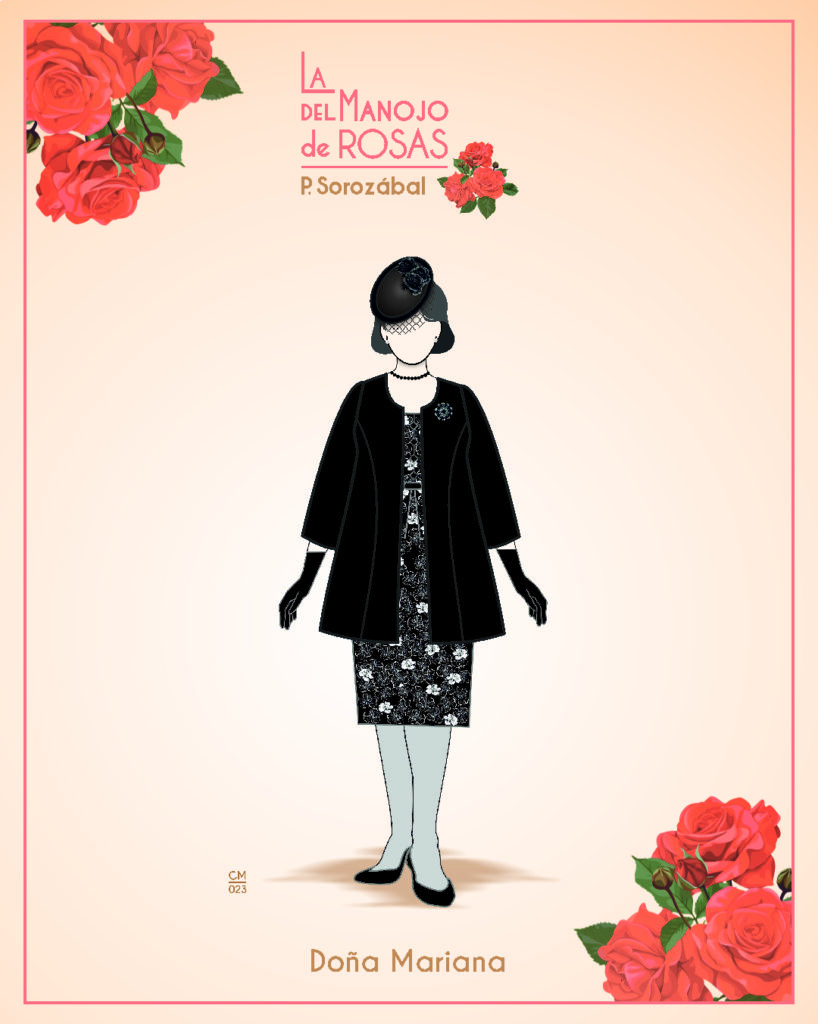 Cuarto dibujo del diseño de vestuario de la zarzuela "La del manojo de rosas" de 2023