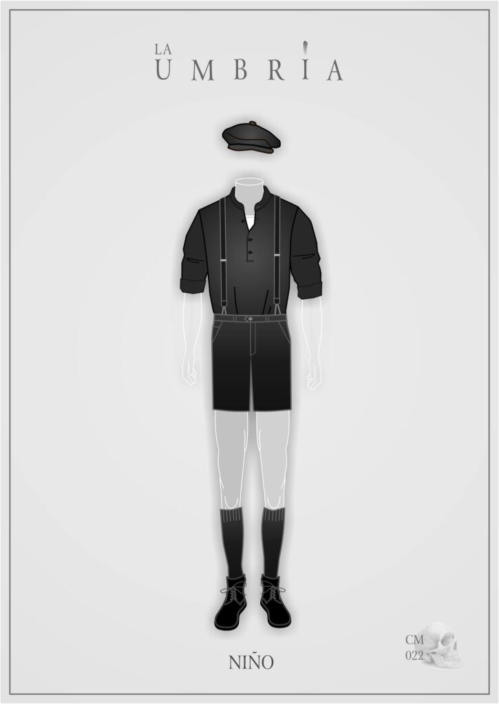 Cuarto dibujo del diseño de vestuario de la danza "La umbría" de 2022