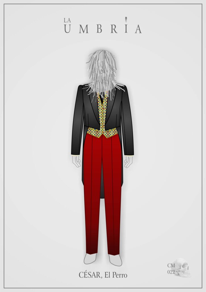 Sexto dibujo del diseño de vestuario de la danza "La umbría" de 2022